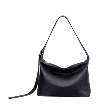 Baria Hobo torba od prve slojevite teleće kože, prava koža, srednje veličine, za svakodnevnu uporabu (ramena ili crossbody)