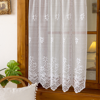 Moderne minimalistne kratke zavjese – američko/europski stil za male prozore i kuhinju, prozirni warp-knit materijal, kratke zavjese u japanskom stilu sa džepom za šipku