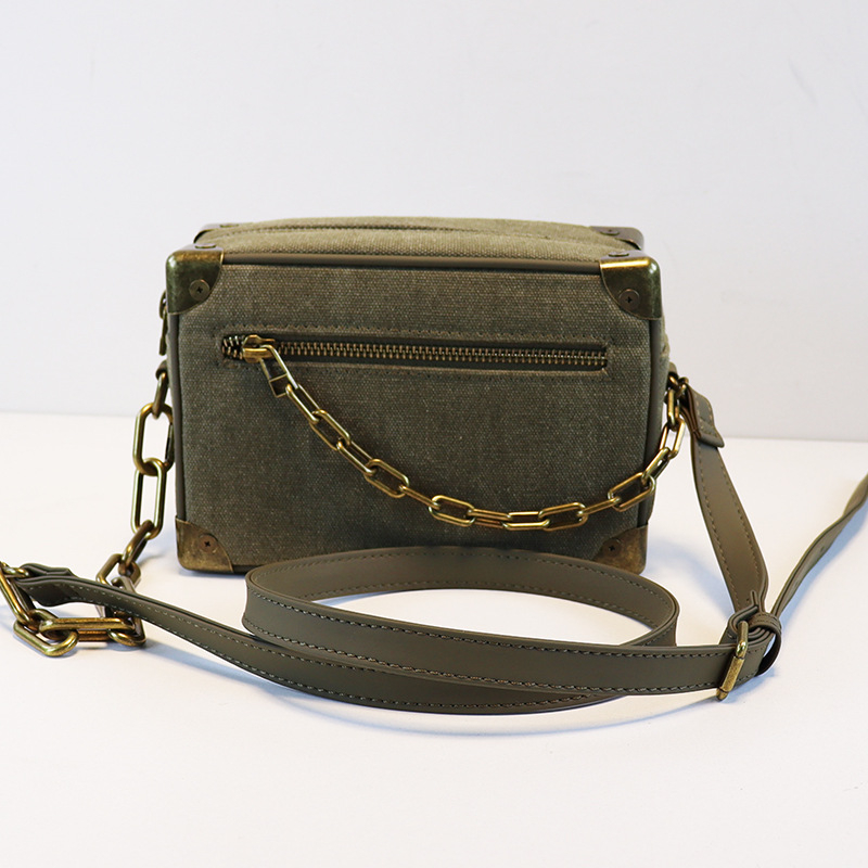 TIYINO platnena torbica s lancem u obliku kutije – mala crossbody torbica za telefon