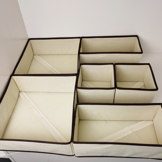 Šestodijelni sklopivi kutija za pohranu od netkanog materijala, u stilu ladice, za organiziranje čarapa, grudnjaka i donjeg rublja