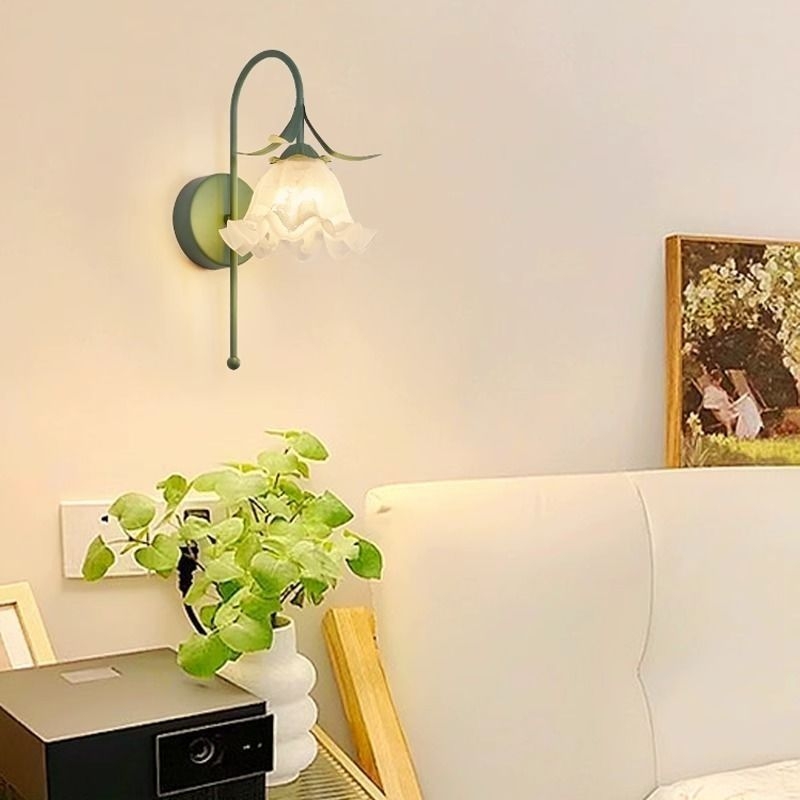 Zidna lampa s ratanskim cvjetom, skandinavski stil, krem boje svjetlo, dekorativno osvjetljenje hodnika