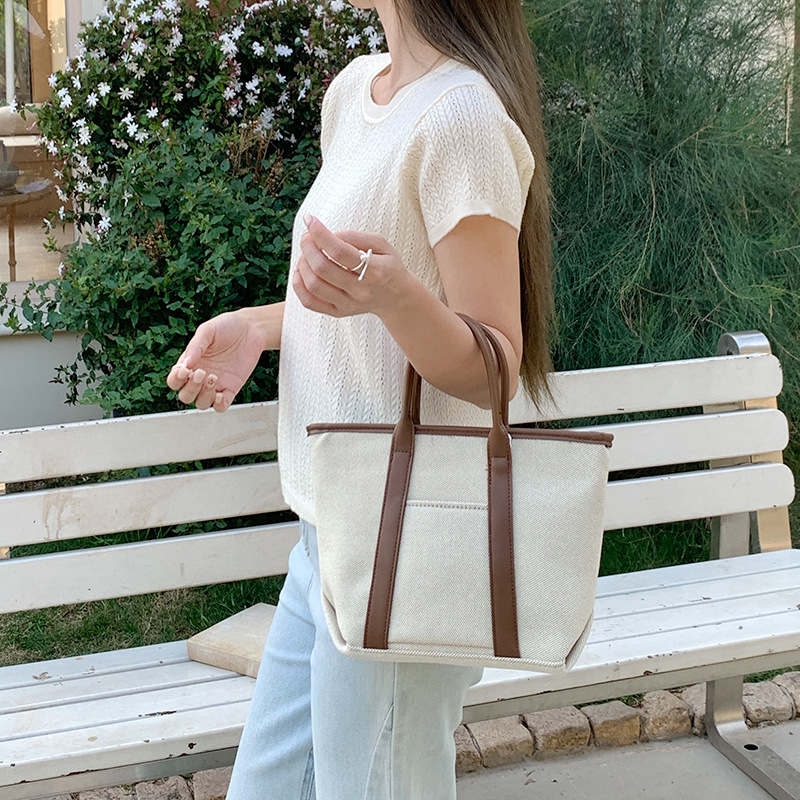 Nova ženska platnena bucket torba, s remenom za rame ili crossbody, velika kapacitet, svakodnevna torba