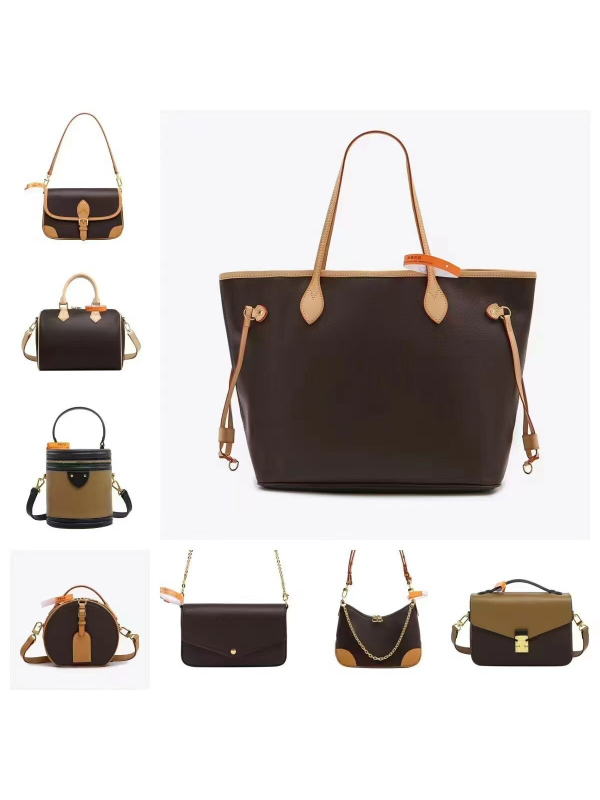 Ženska tote torba s vintage floralnim uzorkom, 2024 novi model, od prave kože, za rameno i crossbody nošenje, vrhunske kvalitete, velik kapacitet, moderna i svestrana
