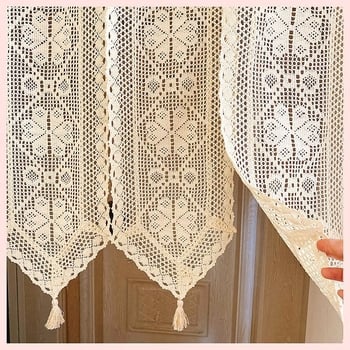 Boemska zavjesa za vrata s heklanom čipkom, poluzavjesa za kuhinju i ulaz, Feng Shui stil