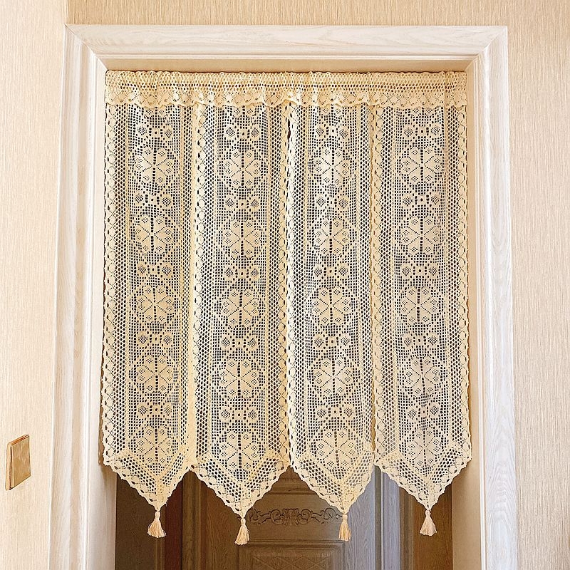 Boemska zavjesa za vrata s heklanom čipkom, poluzavjesa za kuhinju i ulaz, Feng Shui stil