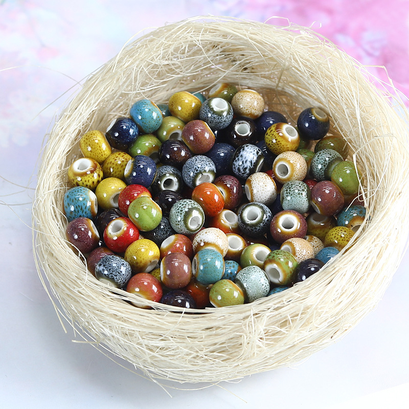 Keramičke perle promjera 6 mm, retro stil, ručno glazirane, visokotemperaturno pečene, materijal za DIY nakit