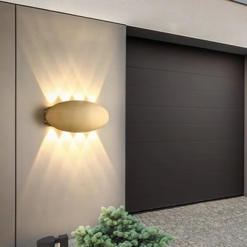 LED zidna lampa za pranje zida, nordičkog stila, zidni montažni, za spavaću sobu i dnevni boravak, aluminijsko tijelo, akrilno sjenilo, 8 LED