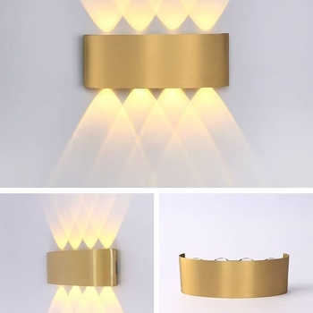 LED zidna lampa za pranje zida, nordičkog stila, zidni montažni, za spavaću sobu i dnevni boravak, aluminijsko tijelo, akrilno sjenilo, 8 LED