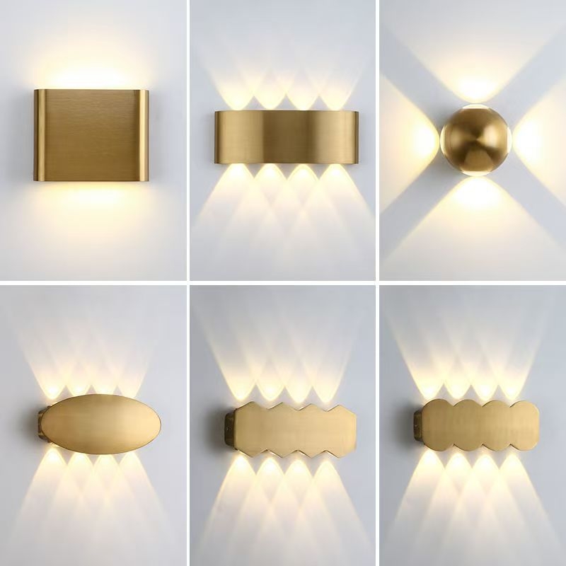 LED zidna lampa za pranje zida, nordičkog stila, zidni montažni, za spavaću sobu i dnevni boravak, aluminijsko tijelo, akrilno sjenilo, 8 LED