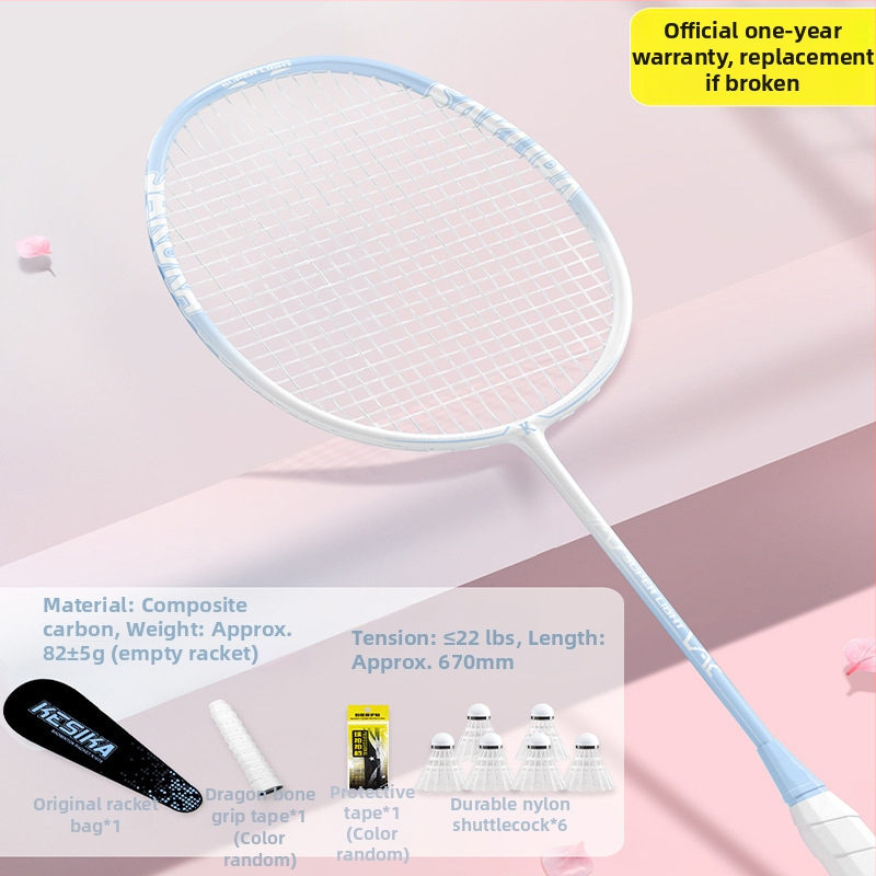 Set rakiet na badminton pre dievčatá – rakety na singl aj dubl, vysoká pružnosť, ľahká konštrukcia z karbónu, štýlový dizajn