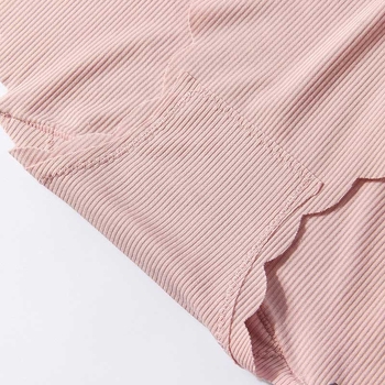Plus-size ženske gaćice od žebrastog pamuka, prozračne, jednobojne, osnovno izdanje, model 708