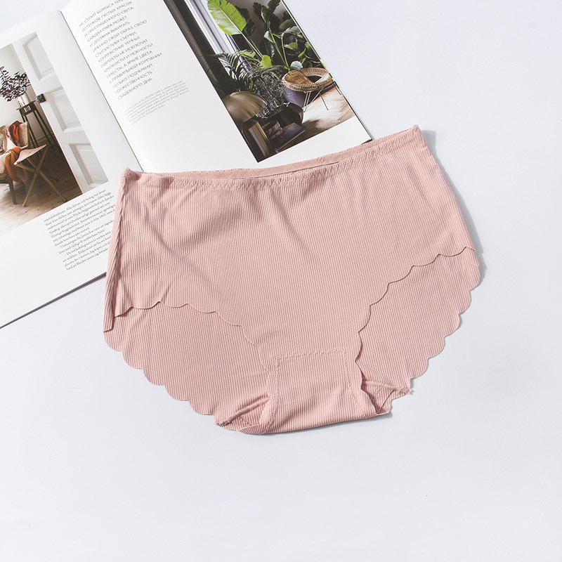 Plus-size ženske gaćice od žebrastog pamuka, prozračne, jednobojne, osnovno izdanje, model 708