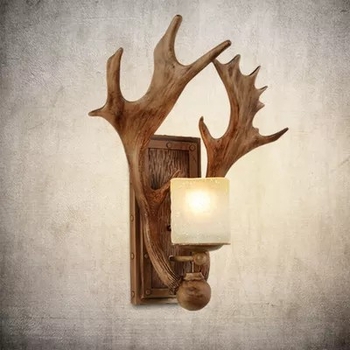 Zidna lampa s jelenjim rogom, američki retro stil, za dnevni boravak, blagovaonu i spavaću sobu, nordijski dekor za planinsku kućicu