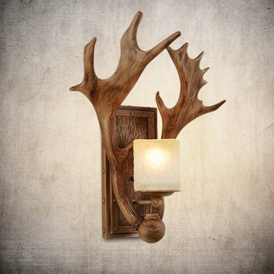 Zidna lampa s jelenjim rogom, američki retro stil, za dnevni boravak, blagovaonu i spavaću sobu, nordijski dekor za planinsku kućicu