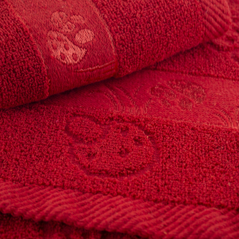Pamukane maramice za lice s jacquard uzorkom – motiv crvenih gljiva, svečani vjenčani i pogrebni darovi