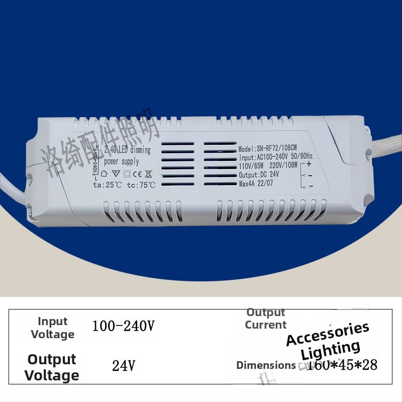 2.4G bezdrôtový LED ovládač s konštantným napätím, bez stmívača, pre LED pásy a špeciálne lampy
