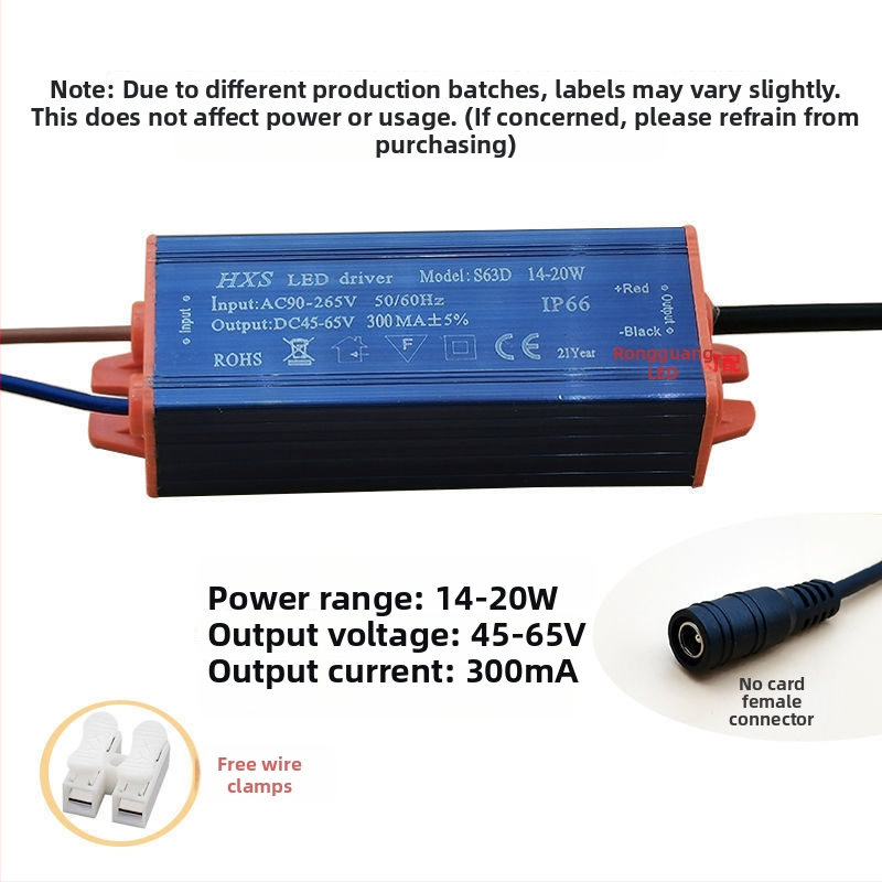 Integrovaný stropný LED balast a ovládač pre ploché LED panely, zdroj s konštantným prúdom a usmerňovač transformátora, 10W–16W
