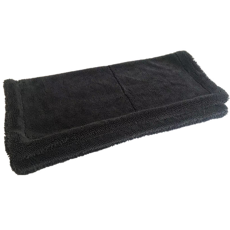 1200 g dvostruko slojna mikrovlakna krpa za pranje automobila s unutarnjim preklopom rub, duga plišana površina, bez dlačica, visoka upojnost