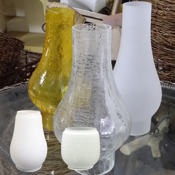 Stakleni abažur za retro fenjer s pukotinama i kerosinsku lampu – proziran matni abažur stolne lampe