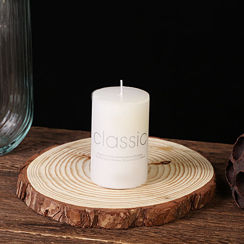 Κλασικό ευρωπαϊκό κερί λευκό ελεφαντόδοντο, μεγάλο κυλινδρικό, χωρίς καπνό και οσμές, για γάμους και διακόσμηση ξενοδοχείων