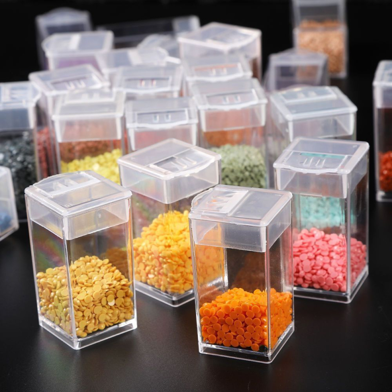 Prozirna akrilna kutija za perle s poklopcem i odjeljcima, materijalni set i organizator alata za perle