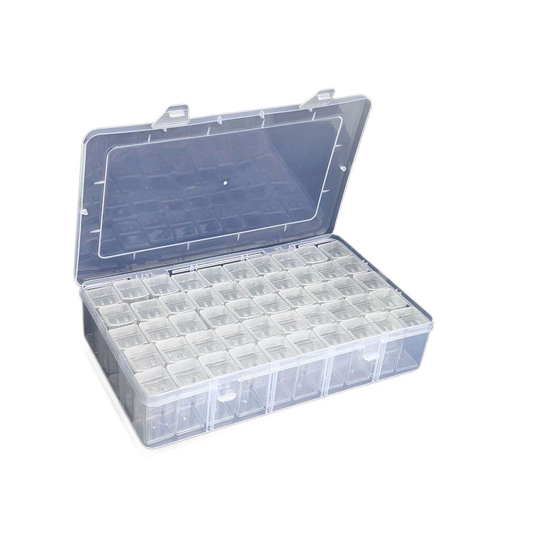 Prozirna akrilna kutija za perle s poklopcem i odjeljcima, materijalni set i organizator alata za perle