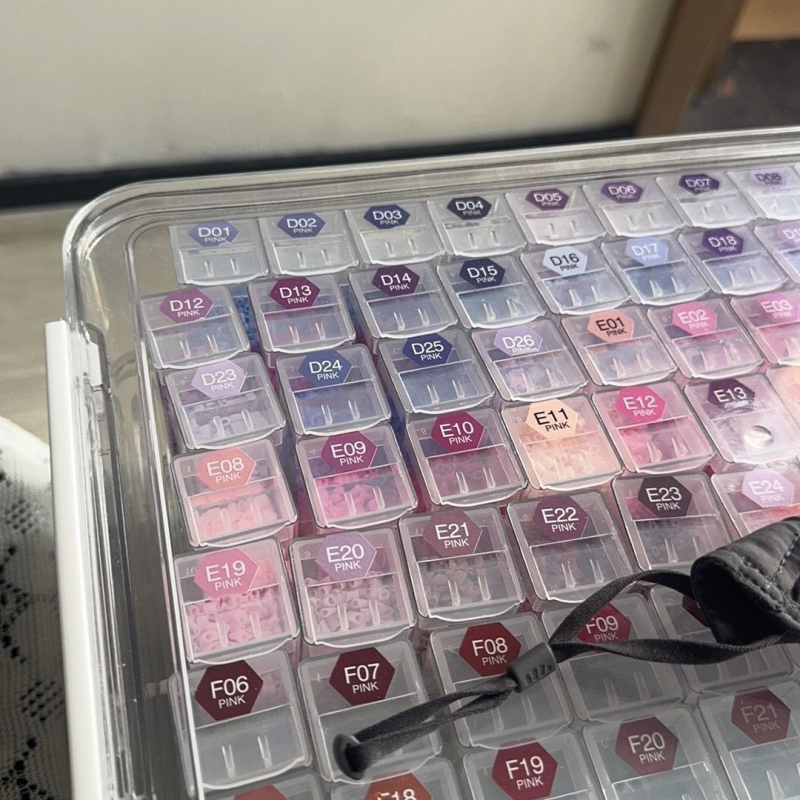 Prozirna akrilna kutija za perle s poklopcem i odjeljcima, materijalni set i organizator alata za perle