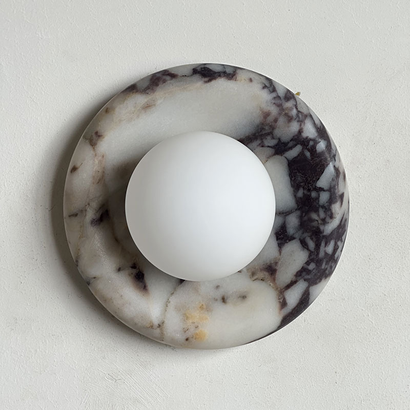 Wabi-Sabi stil, prirodna jade zidna lampa, francuski luksuz hotel-vila stil, travertinska zidna lampa za pozadinu, mermerna lampa za spavaću sobu
