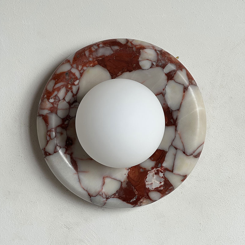 Wabi-Sabi stil, prirodna jade zidna lampa, francuski luksuz hotel-vila stil, travertinska zidna lampa za pozadinu, mermerna lampa za spavaću sobu