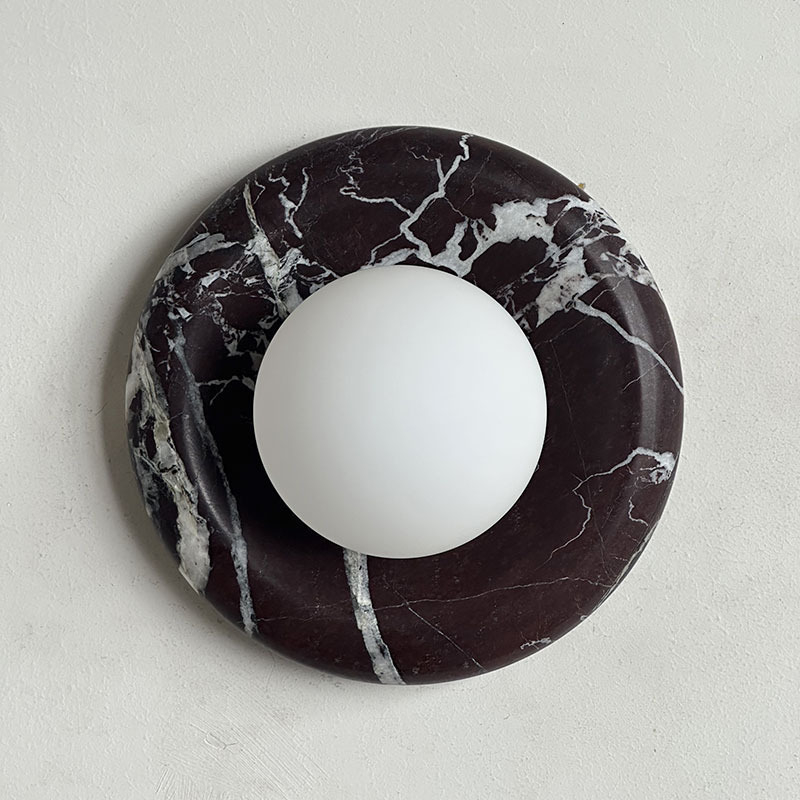 Wabi-Sabi stil, prirodna jade zidna lampa, francuski luksuz hotel-vila stil, travertinska zidna lampa za pozadinu, mermerna lampa za spavaću sobu