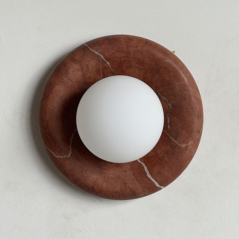 Wabi-Sabi stil, prirodna jade zidna lampa, francuski luksuz hotel-vila stil, travertinska zidna lampa za pozadinu, mermerna lampa za spavaću sobu