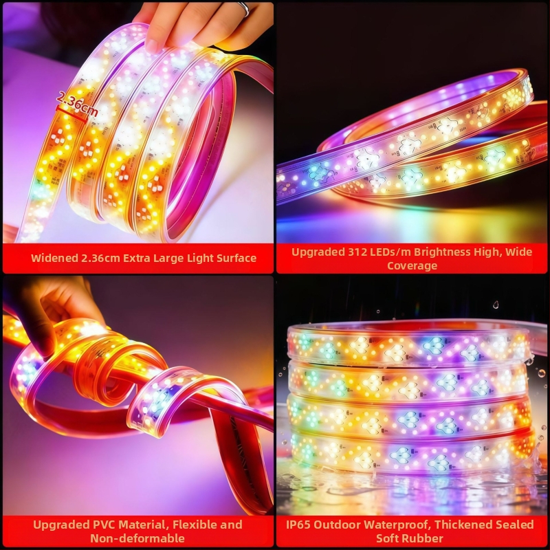 LED traka Dragon 220V, višebojna atmosfera, vanjska vodootporna, ultra jaka, daljinsko upravljanje