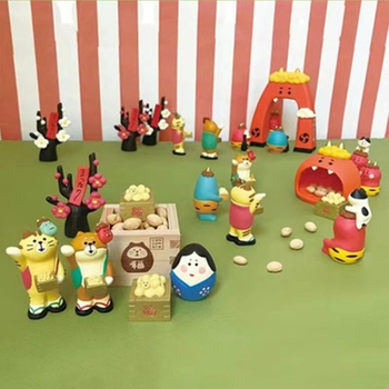Japanski stil Zakka smolna figurica mačji duh, Valentinovo poklon, rekvizita za fotografiju, mali ukras