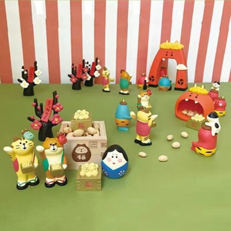 Japanski stil Zakka smolna figurica mačji duh, Valentinovo poklon, rekvizita za fotografiju, mali ukras