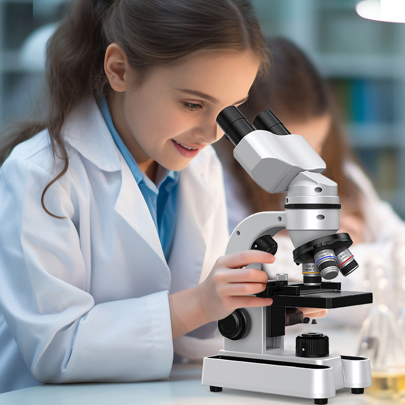 Binokulárny biologický mikroskop pre vzdelávanie a výskum, zväčšenie 40–1600x
