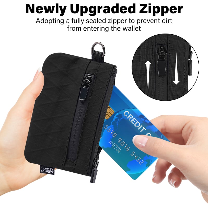RFID novčanik za novčiće i kartice, mini putni novčanik X-Pac sa lancem za ključeve i YKK zatvarač