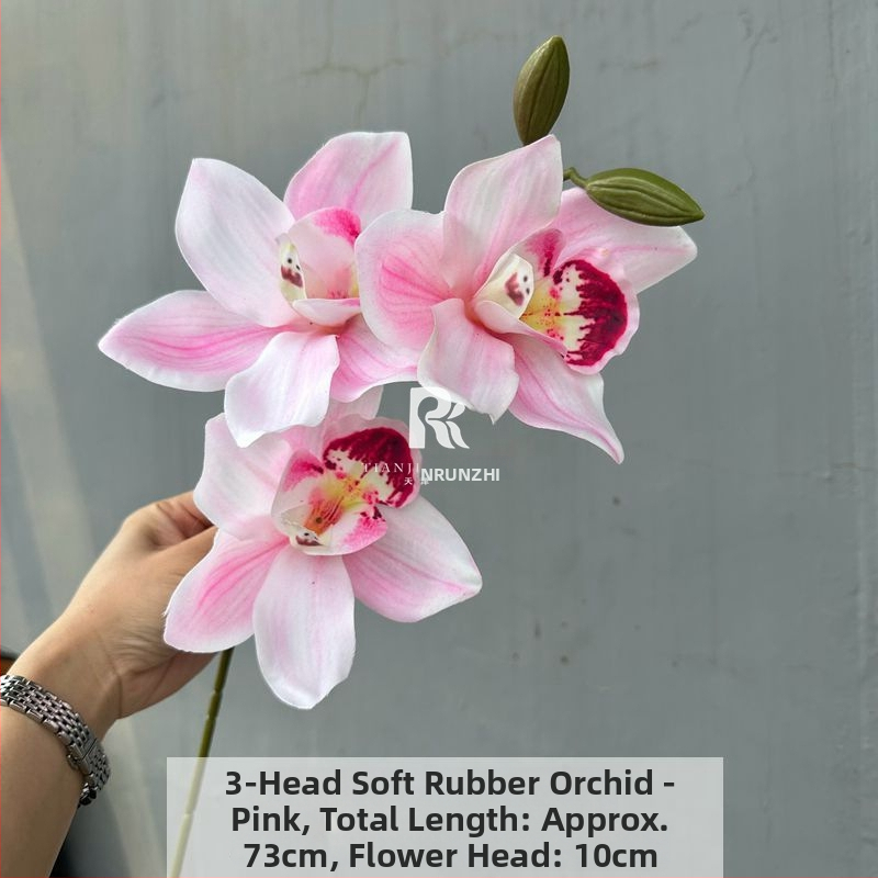 Umjetna Cymbidium orhideja, luksuzan 3D dojam, velika grana, umjetni cvijet za svadbene aranžmane i kućnu dekoraciju