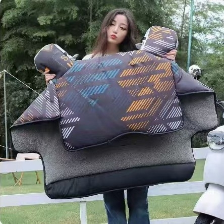 Cuvertură anti-vânt pentru bicicletă electrică, căptușită cu fleece de iarnă, impermeabilă