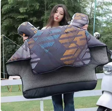Cuvertură anti-vânt pentru bicicletă electrică, căptușită cu fleece de iarnă, impermeabilă