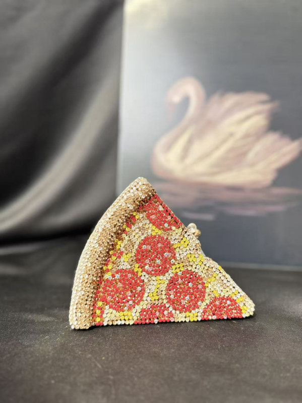 Clutch torbica s dizajnom paunovog pera i kristala, večernja ručna torba – luksuzna ženska torba