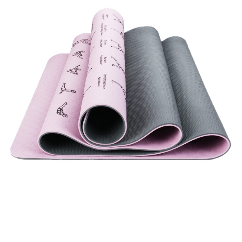 TPE prostirka za jogu za muškarce, protuklizna tiha prostirka za vježbanje s otiskom, dimenzije 173×61×0.6 cm