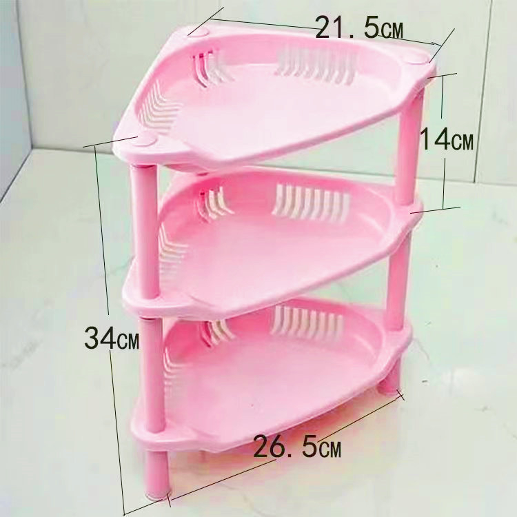 Troslojni plastični regal za skladištenje za kupaonicu i kuhinju