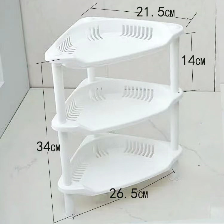 Troslojni plastični regal za skladištenje za kupaonicu i kuhinju