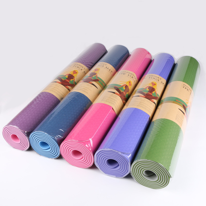 Dvobojna TPE joga podloga, debela i protuklizna, široka 183×61 cm, debljina 6 mm
