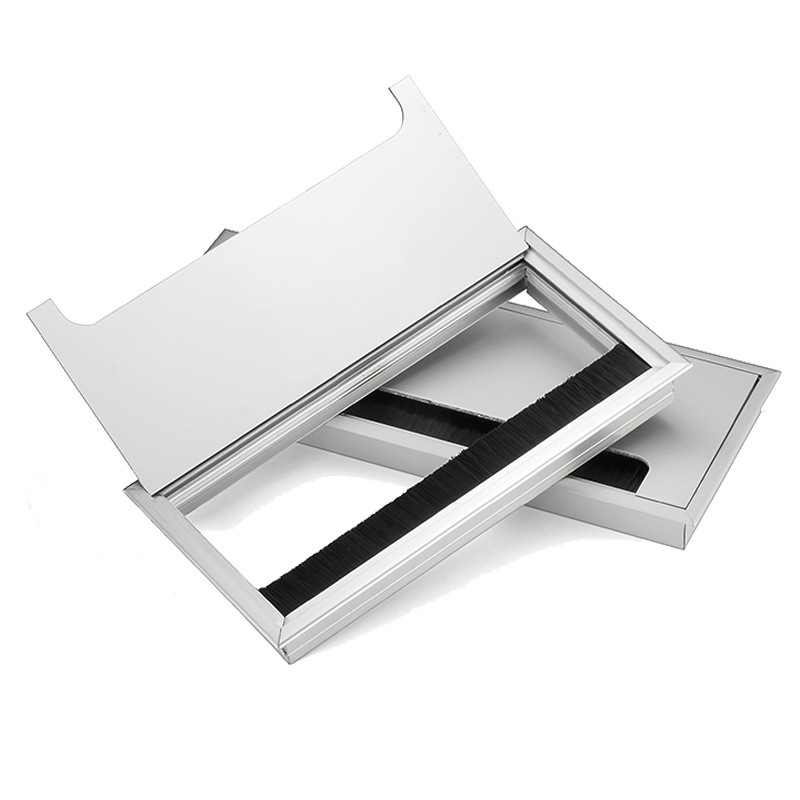 Aluminijska kutija za kabel s poklopcem od aluminijske legure, kvadratni poklopac za otvore za kabel, dekorativni poklop za stolnu organizaciju kablova, moderan minimalistički dizajn, oksidirani završetak