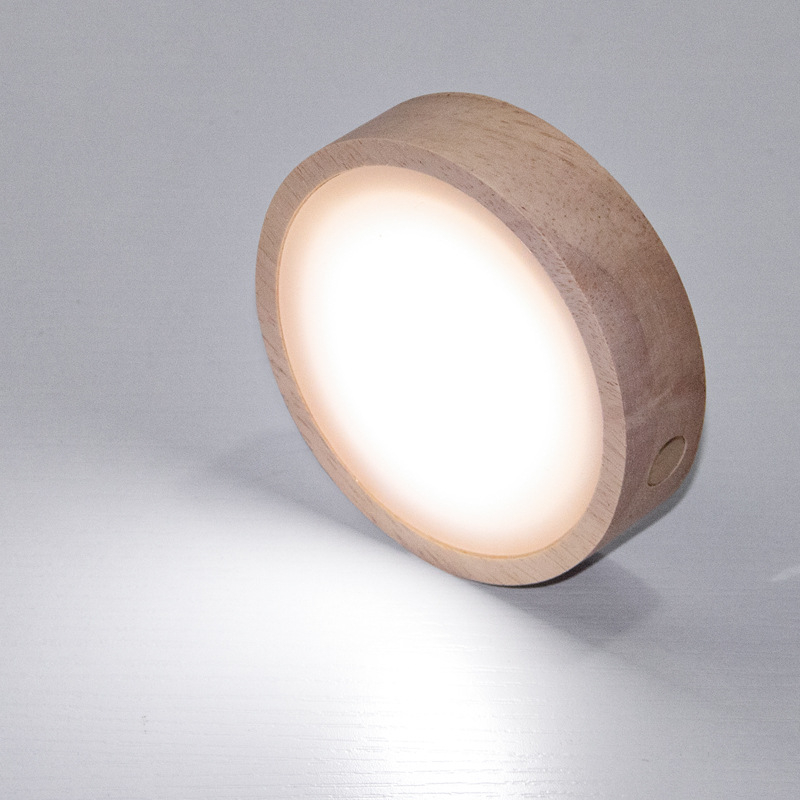 Bază circulară LED din lemn masiv pentru sticla de vin, iluminare de noapte DIY fără fir, bază de lampă din cristal pentru expunere
