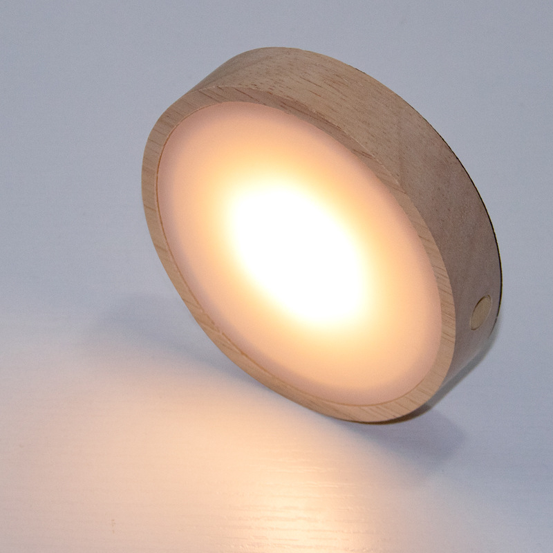 Bază circulară LED din lemn masiv pentru sticla de vin, iluminare de noapte DIY fără fir, bază de lampă din cristal pentru expunere