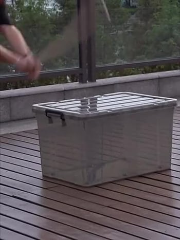 Cutie de depozitare transparentă din plastic, cu capac, pentru haine, utilizare casnică, întărită