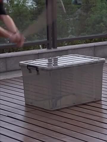 Cutie de depozitare transparentă din plastic, cu capac, pentru haine, utilizare casnică, întărită