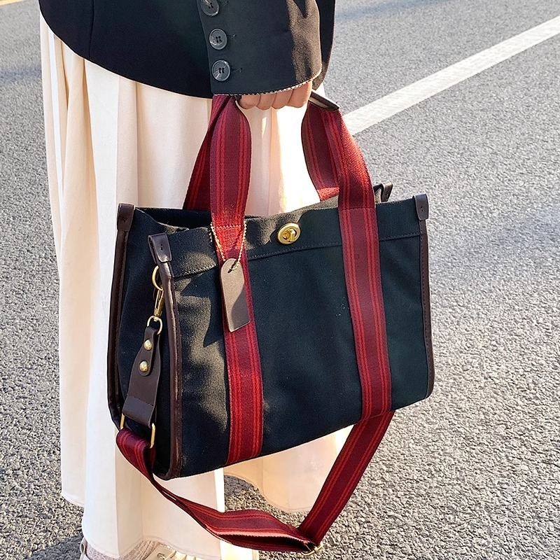 Ženska platnena torba velikog kapaciteta, casual tote, srednja veličina, crossbody za posao i svakodnevnu upotrebu